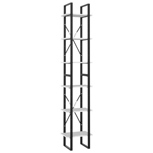 Bogreol med 6 hylder 40x30x210 cm konstrueret træ hvid
