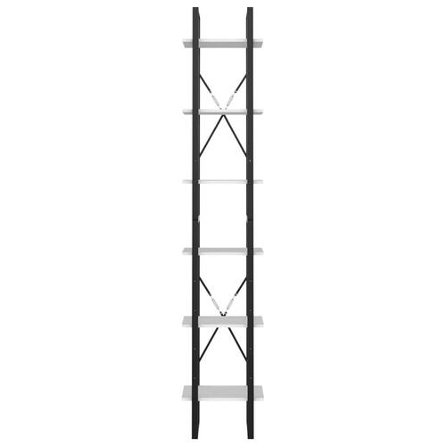 Bogreol med 6 hylder 40x30x210 cm konstrueret træ hvid