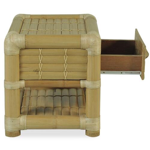 Sengebord 45x45x40 cm bambus naturfarvet