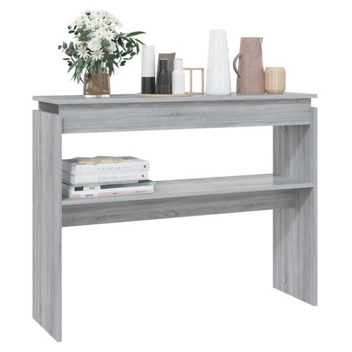Sofabord 102x30x80 cm konstrueret træ grå sonoma-eg
