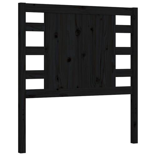 Sengeramme med sengegavl 100x200 cm massivt træ sort