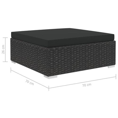 Loungesæt til haven 6 dele med hynder polyrattan sort