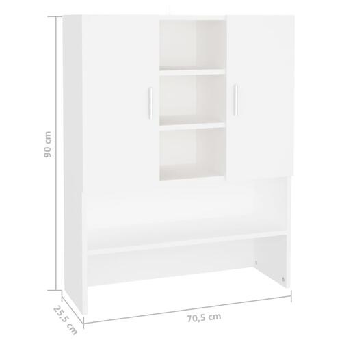 Badeværelsesskab 70,5x25,5x90 cm hvid