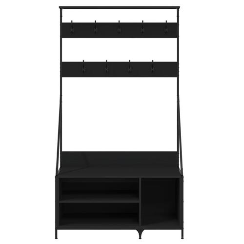 Tøjstativ med skoopbevaring 100x41x184 cm sort