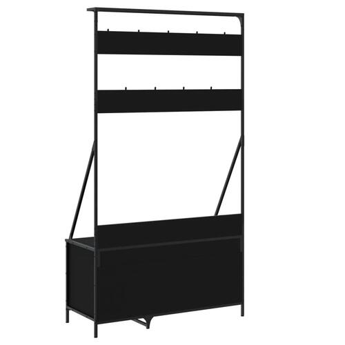 Tøjstativ med skoopbevaring 100x41x184 cm sort