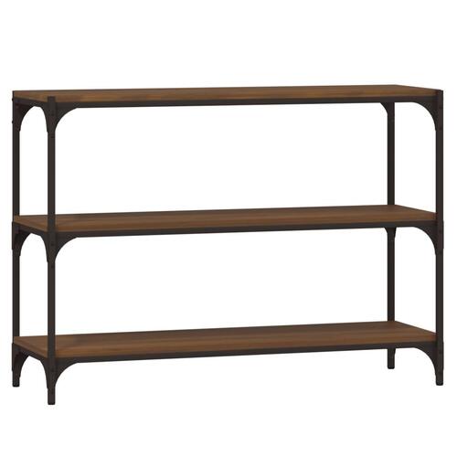 Bogreol 100x33x70,5 cm konstrueret træ og stål brunt egetræ