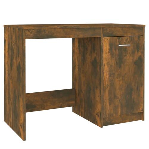 Skrivebord 100x50x76 cm konstrueret træ røget egetræsfarve