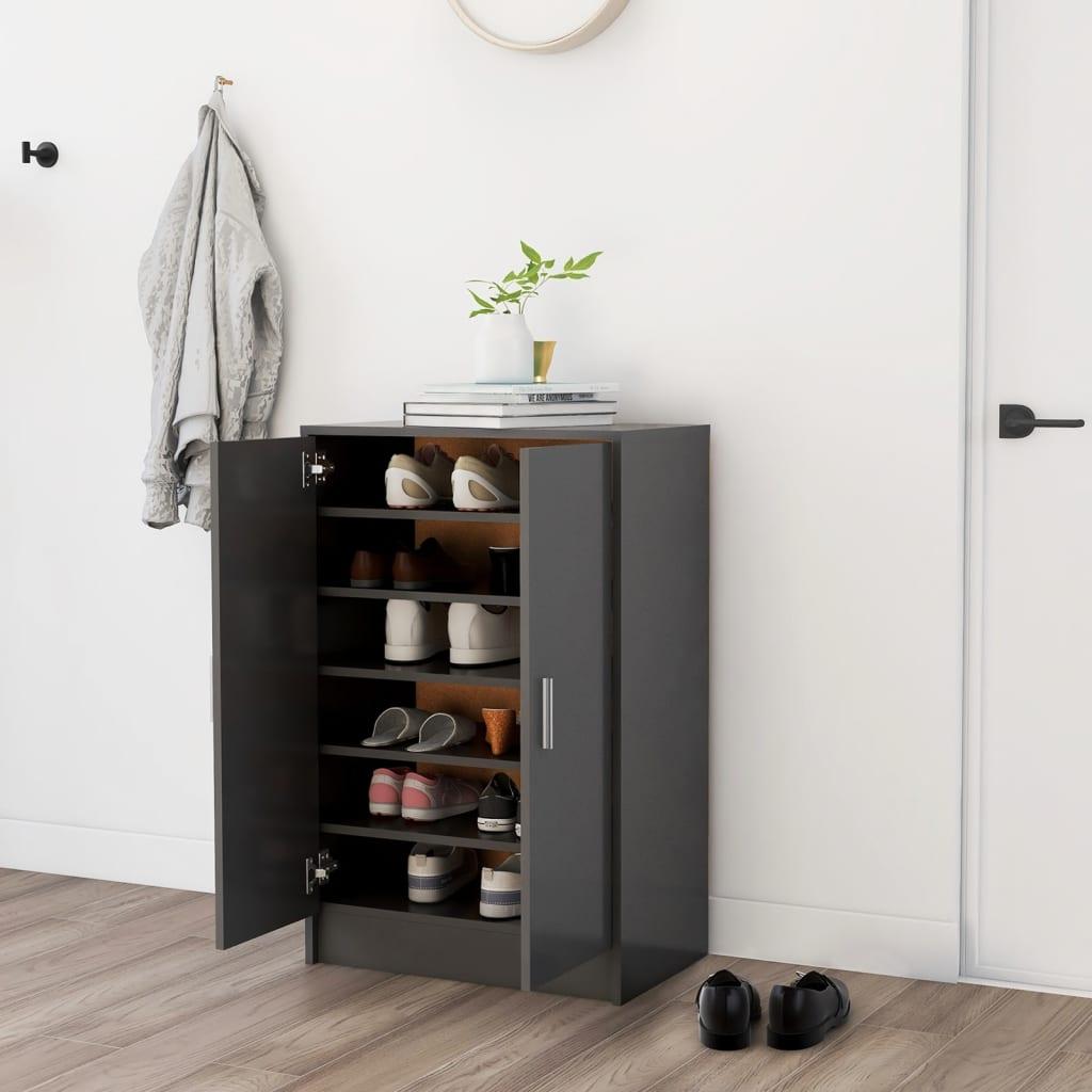 Skoskab 60x35x92 cm spånplade grå