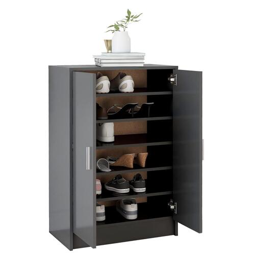 Skoskab 60x35x92 cm spånplade grå