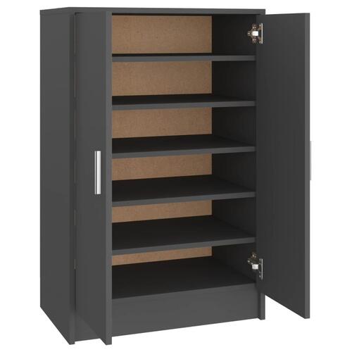 Skoskab 60x35x92 cm spånplade grå
