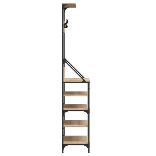 Tøjstativ med skoopbevaring 70x34x184 cm sonoma-eg