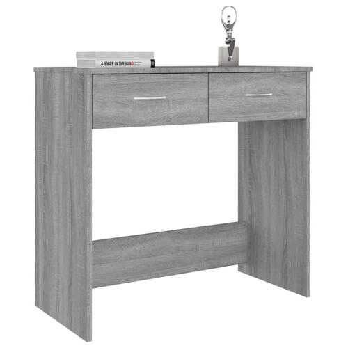 Skrivebord 80x40x75 cm konstrueret træ grå sonoma-eg