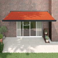 Foldemarkise 4x3 m stof og aluminium orange og brun