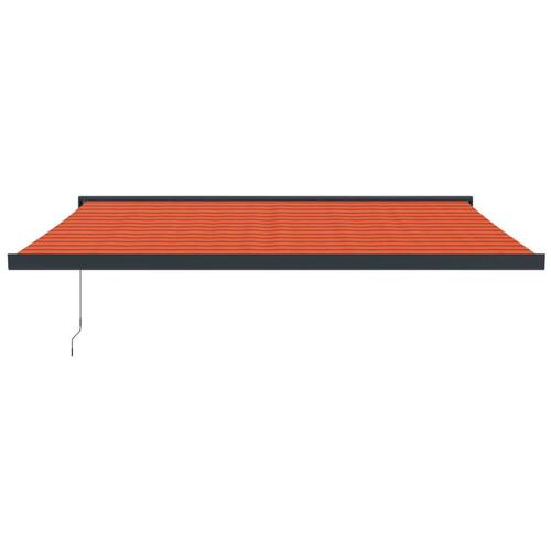 Foldemarkise 4x3 m stof og aluminium orange og brun
