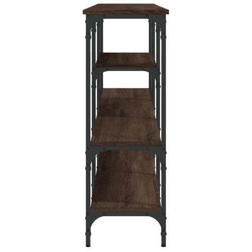 Konsolbord 160x28x80 cm konstrueret træ brun egetræsfarve