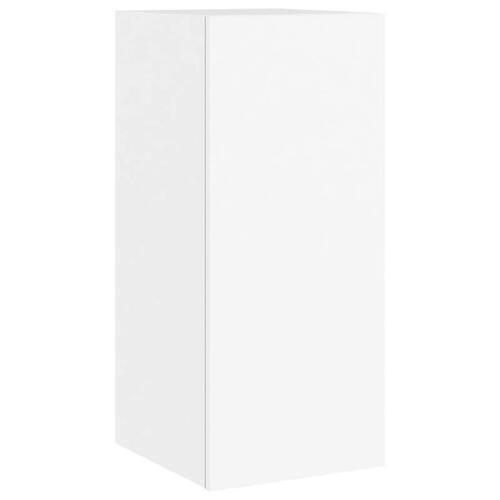Væghængt tv-bord med LED-lys 30,5x35x70 hvid