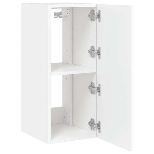 Væghængt tv-bord med LED-lys 30,5x35x70 hvid