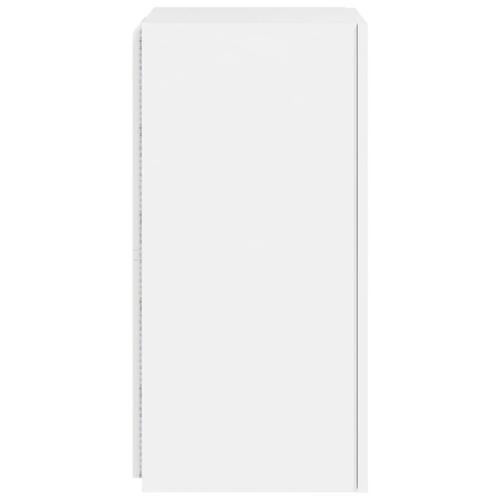 Væghængt tv-bord med LED-lys 30,5x35x70 hvid