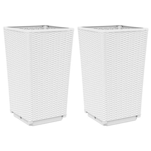 Plantekurve 2 stk. 32,5x32,5x57 cm PP hvid