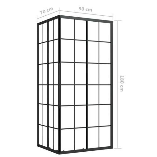 Brusekabine 90x70x180 cm sikkerhedsglas