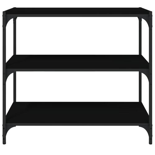Bogreol 80x33x70,5 cm konstrueret træ og stål sort