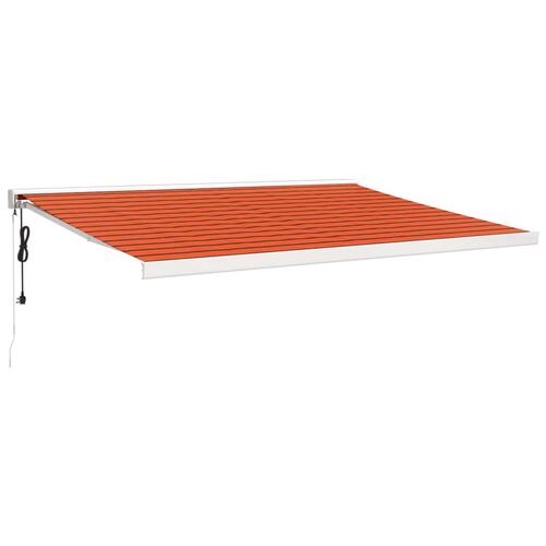 Foldemarkise 4x3 m stof og aluminium orange og brun