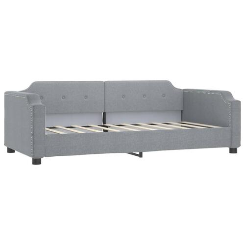 Daybed med udtræk og skuffer 80x200 cm stof lysegrå