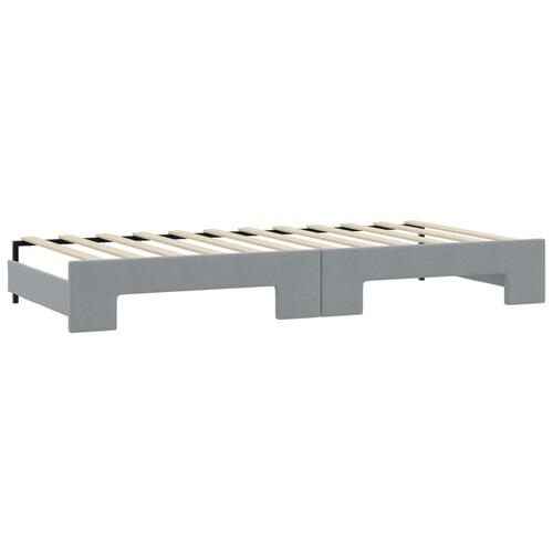 Daybed med udtræk og skuffer 80x200 cm stof lysegrå