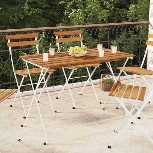 Foldbart bistrobord 100x54x71 cm massivt akacietræ og stål