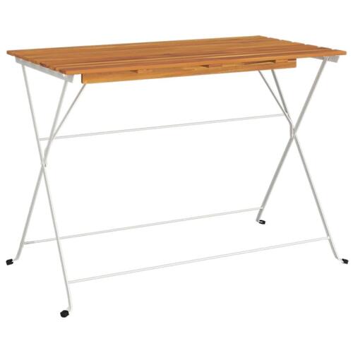 Foldbart bistrobord 100x54x71 cm massivt akacietræ og stål