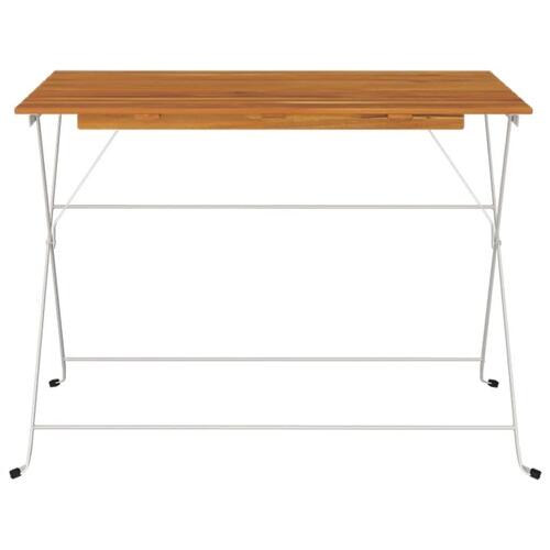 Foldbart bistrobord 100x54x71 cm massivt akacietræ og stål