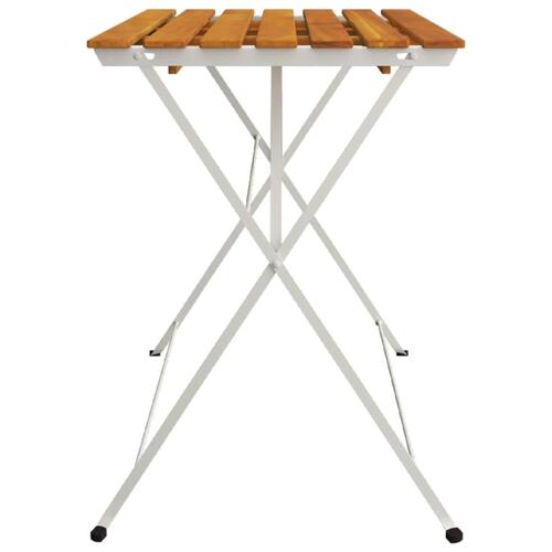 Foldbart bistrobord 100x54x71 cm massivt akacietræ og stål