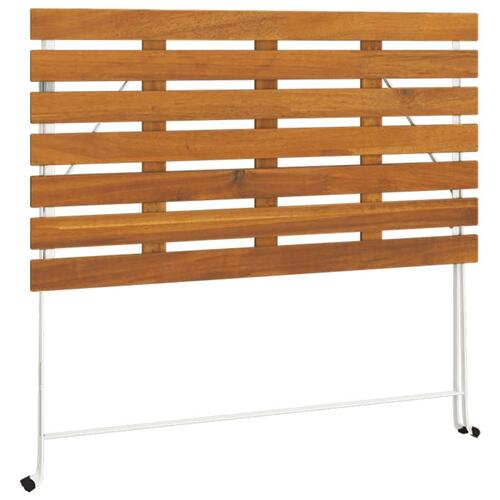 Foldbart bistrobord 100x54x71 cm massivt akacietræ og stål