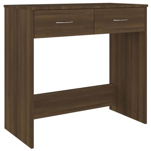 Skrivebord 80x40x75 cm konstrueret træ brun egetræsfarve