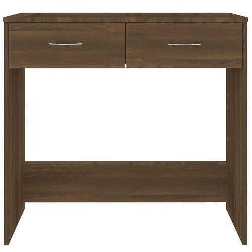Skrivebord 80x40x75 cm konstrueret træ brun egetræsfarve