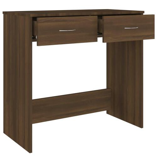 Skrivebord 80x40x75 cm konstrueret træ brun egetræsfarve