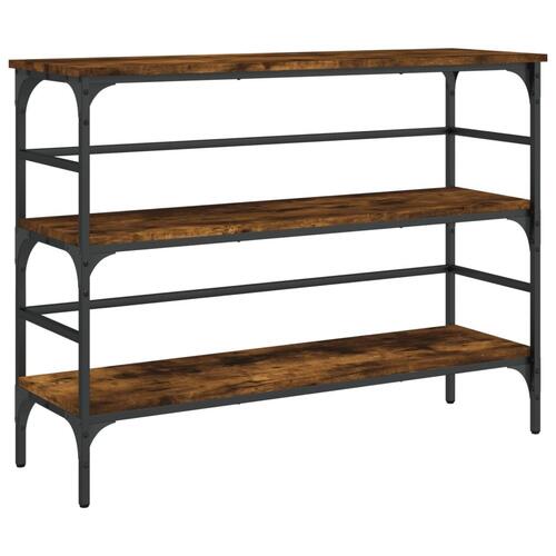 Konsolbord 100x32x75 cm konstrueret træ røget egetræsfarve