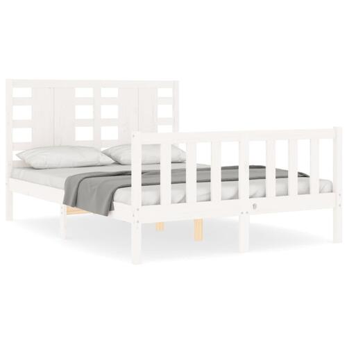 Sengeramme uden madras 120x200 cm massivt fyrretræ hvid
