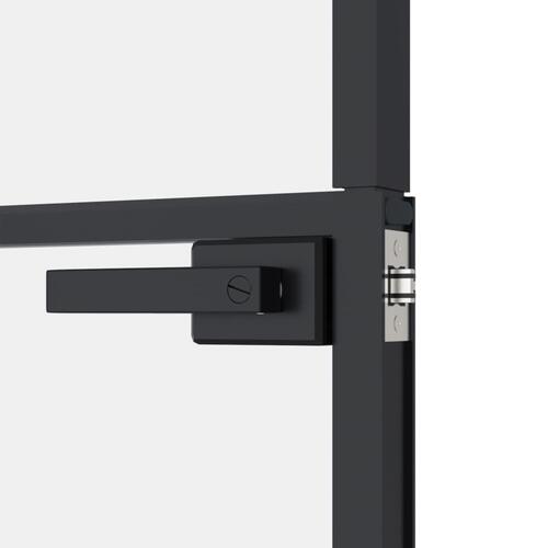 Dør 102x201,5 cm hærdet glas og aluminium sort