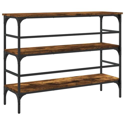 Konsolbord 100x32x75 cm konstrueret træ røget egetræsfarve