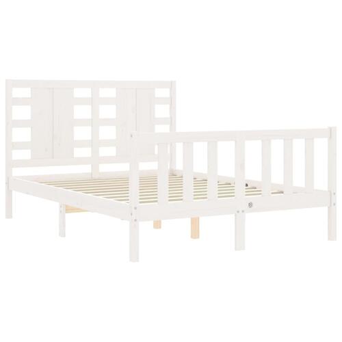 Sengeramme uden madras 120x200 cm massivt fyrretræ hvid