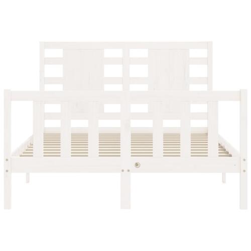Sengeramme uden madras 120x200 cm massivt fyrretræ hvid
