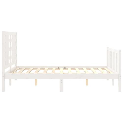 Sengeramme uden madras 120x200 cm massivt fyrretræ hvid