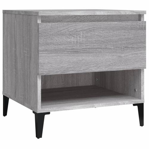 Sidebord 50x46x50 cm konstrueret træ grå sonoma-eg