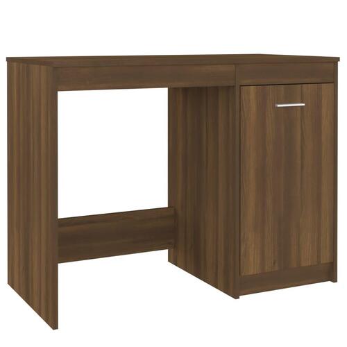 Skrivebord 100x50x76 cm konstrueret træ brun egetræsfarve