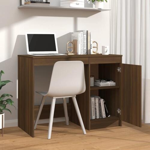 Skrivebord 100x50x76 cm konstrueret træ brun egetræsfarve