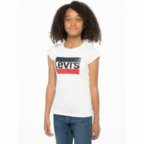 Kortærmet T-shirt til Børn Levi's Sportswea Hvid 14 år