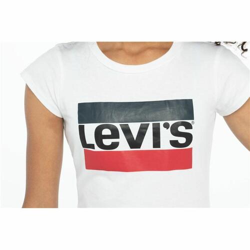 Kortærmet T-shirt til Børn Levi's Sportswea Hvid 14 år