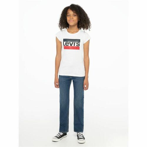 Kortærmet T-shirt til Børn Levi's Sportswea Hvid 14 år