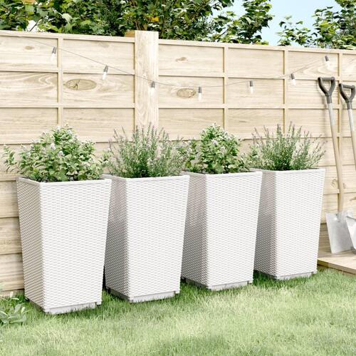 Plantekurve 4 stk. 32,5x32,5x57 cm PP hvid